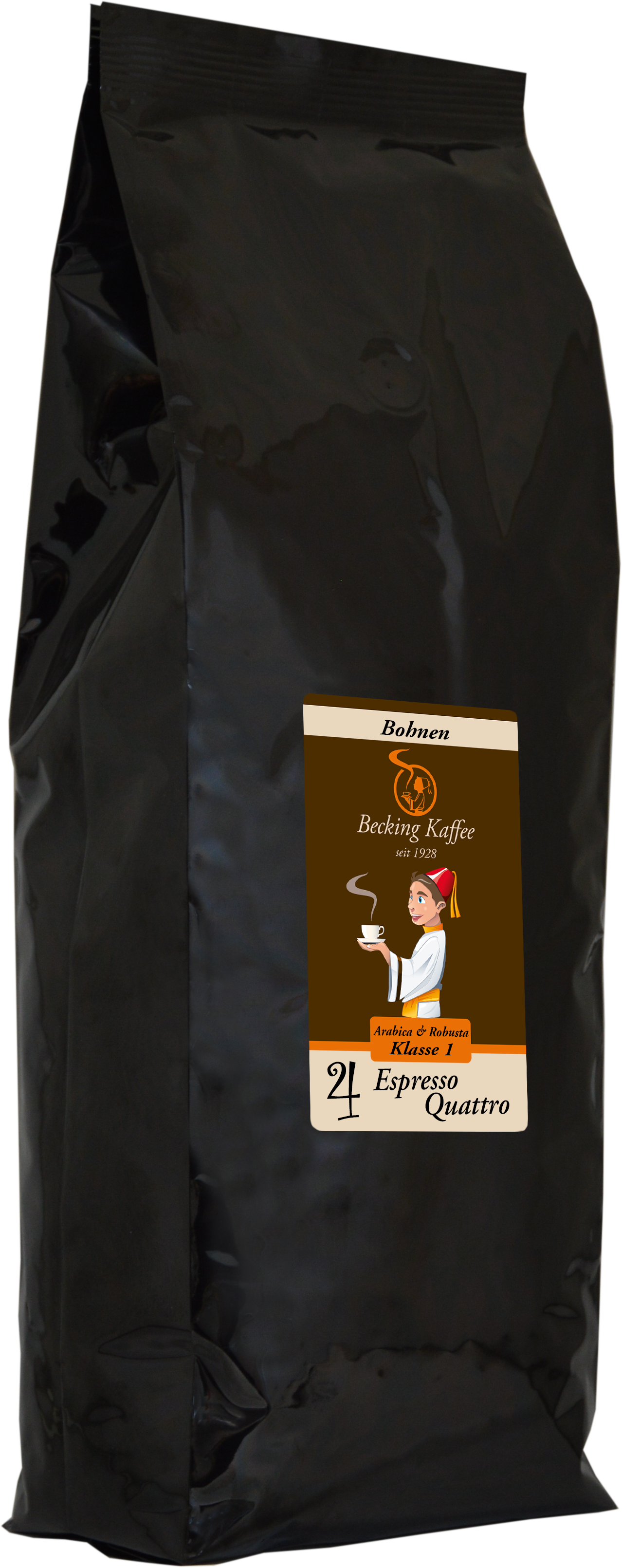 Becking Kaffee - Tüte Espresso Quattro (Bohnen & Gemahlen, 250g & 1kg)